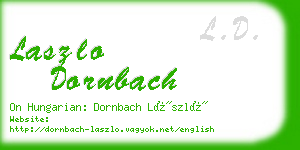 laszlo dornbach business card